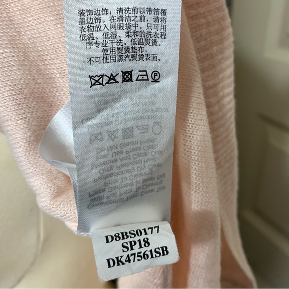Donna Karan NY Knit Linen Pullover Sweater Sz XS Pink Peach Relaxed Round Neck - Picture 15 of 16